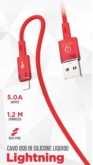 LS-C74 CAVO USB SILICONE 5.0A M.1,2 LIGHTNING