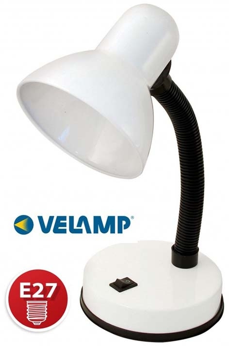 VEL-TL1201B LAMPADA TAVOLO E27 ABS/METAL. BIANCA