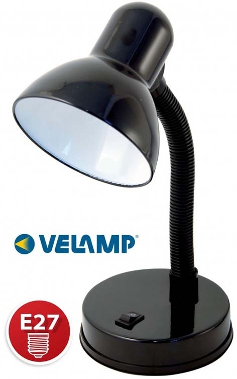 VEL-TL1201N LAMPADA TAVOLO E27 ABS/METAL. NERA