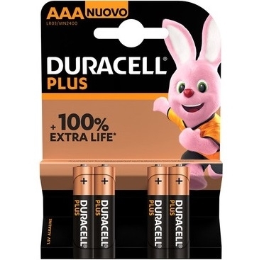 DURACELL PLUS 100% AAA MN2400-LR03 BATTERIA MINISTILO PZ.4