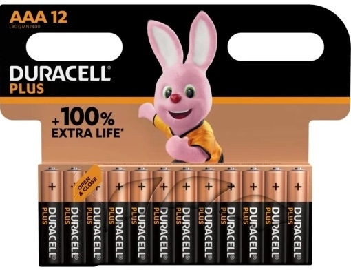 DURACELL PLUS 100% AAA MN2400-LR03 BATTERIA MINISTILO PZ.12