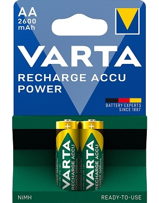 VARTA RECHARGE ACCU AA STILO 2600mAh BL/PZ.2