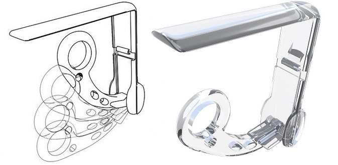 FERMATOVAGLIA ABS BIANCO CON MOLLA