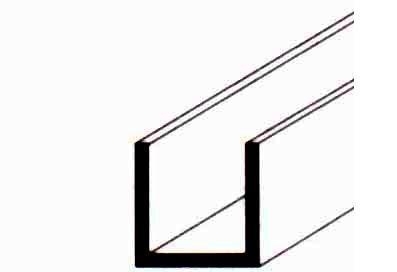 PROFILO CANALETTA-U   8X8X1  M.2 AL.ARG.