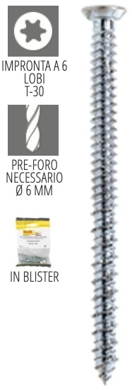VITI X CALCESTRUZZO TPS TORX T30 ZB 7,5X50