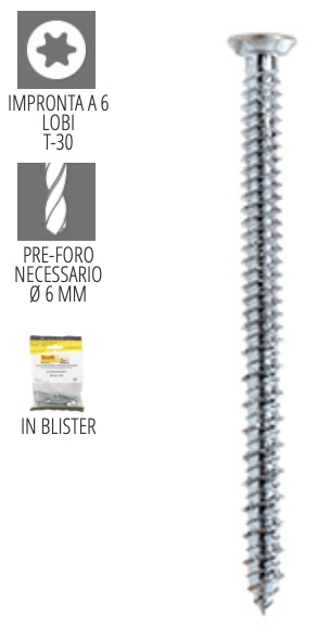 VITI X CALCESTRUZZO TPS TORX T30 ZB 7,5X110