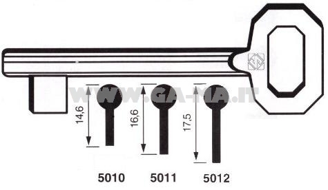 CHIAVI PASSEPARTOUT  5012 (LUNGA) MAPPA 11 MM