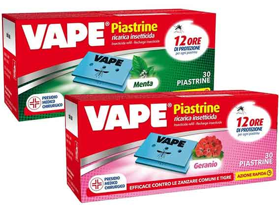 VAPE PIASTRINE ZANZARE PROFUM.MENTA/GERANIO PZ.30