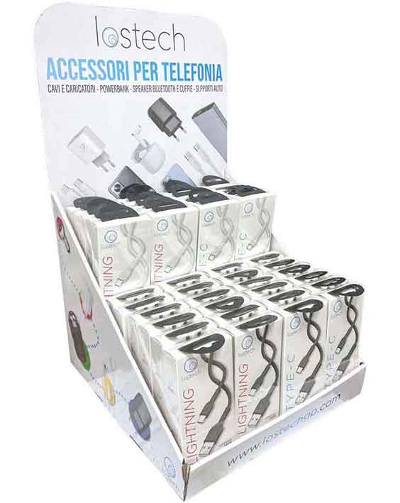 LS-EST16 PZ.48 CAVI FLESSIBILI 3A USB/LIGHTN. USB/C 1,5-3M B-N