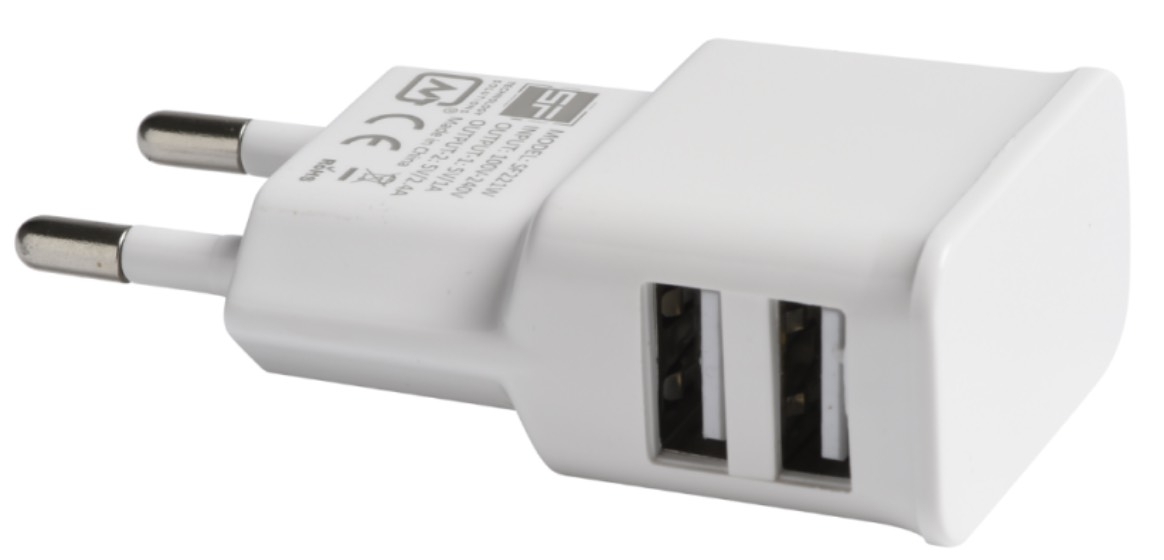 ALIMENTATORE 2 USB  2,4A BIANCO