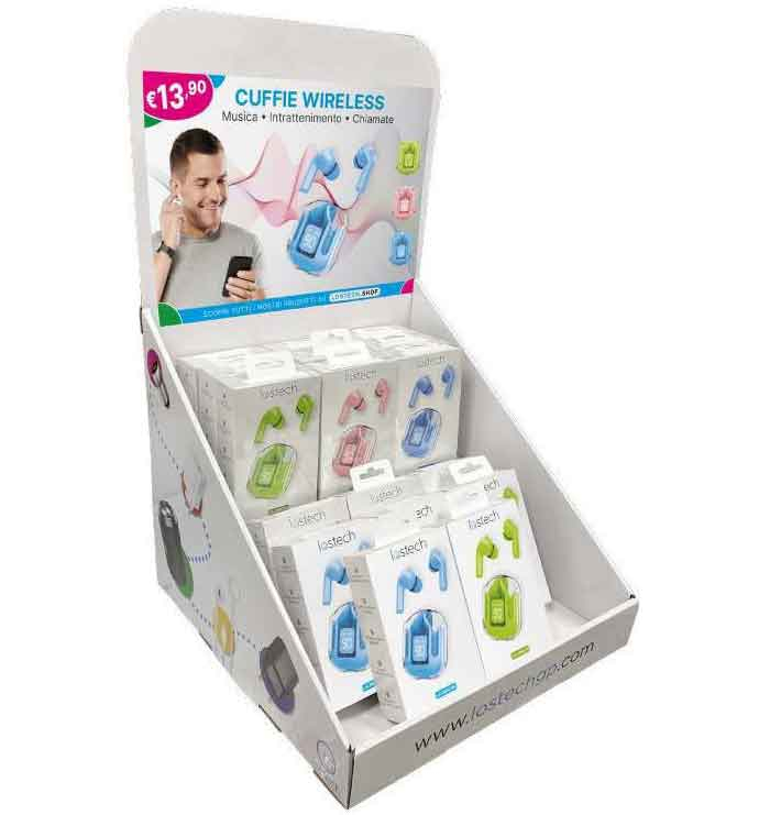 LS-EST41 PZ.15 AURICOLARI WIRELESS LS-DES23 BLU-ROSA-VERDE
