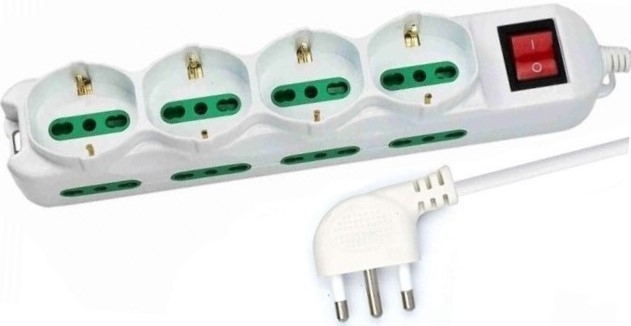 LJ MULTIPRESA 12 USC. 4 SCH+8 BIVAL. BIA. +INTERR. CAVO 1,5M
