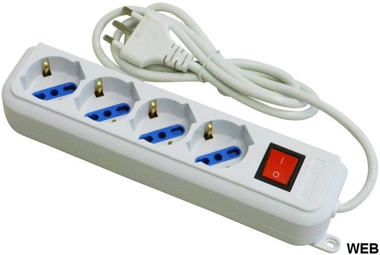 LJ MULTIPRESA 4 USC.SCH.10/16A +INTERR. AUTOM. CAVO 1,5M