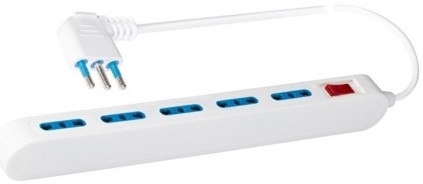 PP02524 MULTIPRESA SALVASPAZIO 5 USC. 10/16A +INTERR. CAVO 1,5M