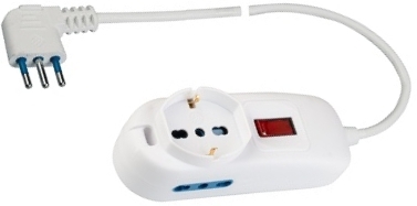 PP02511 MULTIPRESA 1 USC.SCH.10/16A E 2 10/16A+INT. CAVO 1,5M