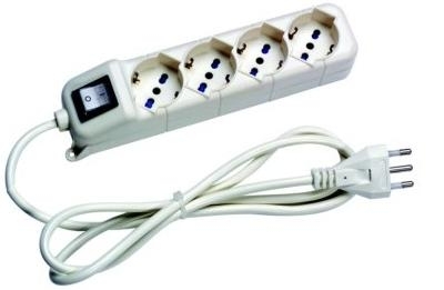 LJ MULTIPRESA 4 USC.SCH. 10/16A BIA. +INTERR. CAVO 1,5M