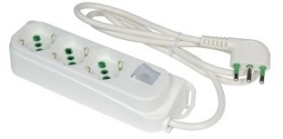 LJ MULTIPRESA 3 USC.SCH. 10/16A BIA. +INTERR. CAVO 1,5M