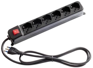 LJ MULTIPRESA 6 USC.SCH. 10/16A NERA +INTERR. CAVO 1,5M