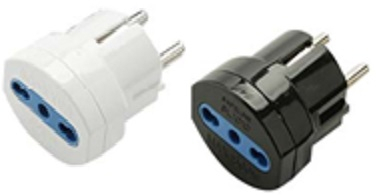 ADATTATORE DA SP.SCHUKO A P.10/16A+T16A+T NERO