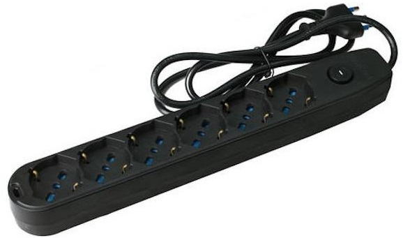 ECV30351 MULTIPRESA 6 USC. BIP/SK 2P+T16A CAVO 3m BIA