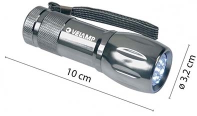 VEL-IN240 TORCIA 9 SUPER LED 140Lm ALLUM. 100x32mm