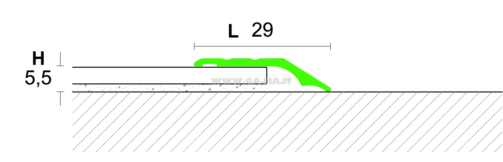 PASSATOIA ALL.ARG.ADESIVA MM.29 CM.93    A.46/AD