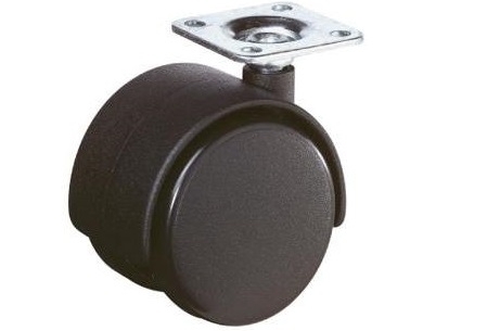 RUOTA DOPPIA NYLON 40 PIASTRA GIREV.