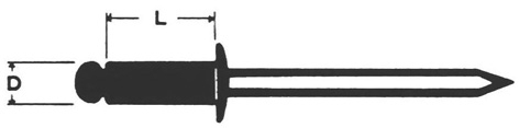 RIVETTI ALLUMINIO CHIODO ZINC. MM.3,2X8