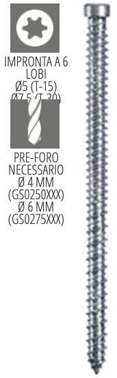VITI X CALCESTRUZZO TC TORX T30 ZB 7,5X50