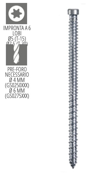 VITI X CALCESTRUZZO TC TORX T30 ZB 7,5X200