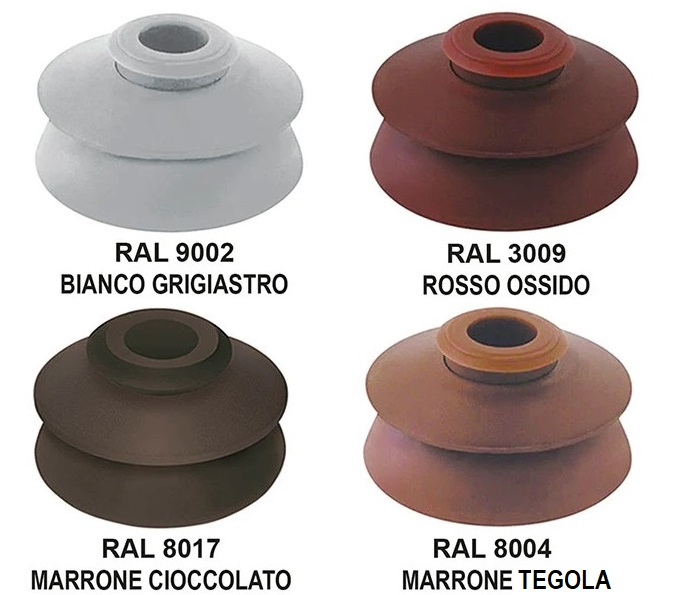 RONDELLA OMBRELLO INOX A2 EPDM ROSSO TEGOLA RAL8004