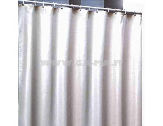 TENDA DOCCIA TESSUTO 240X200 BIANCO C/ANELLI