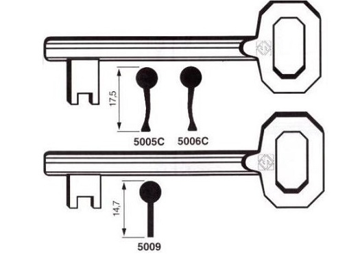 CHIAVI PASSEPARTOUT 6P3D 83mm MA.17,3 NICHEL