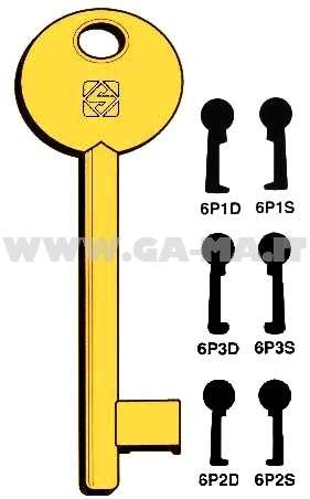 CHIAVI PASSEPARTOUT 6P3D 83mm MA.17,3 OTTONE
