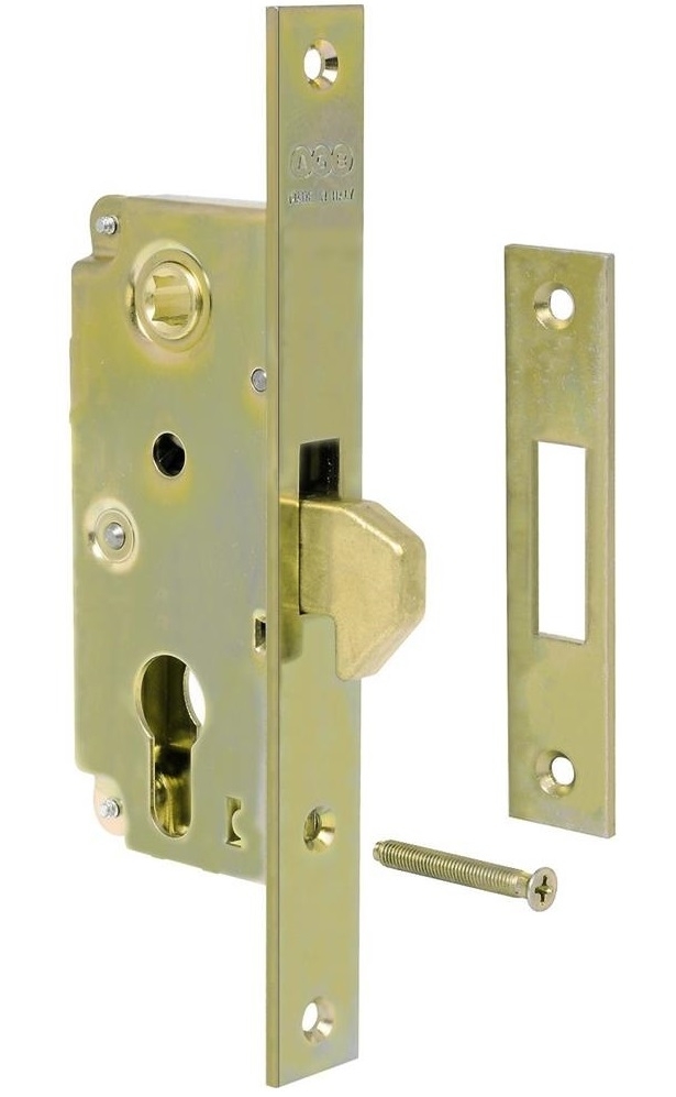SERRATURA AGB 910.15 40mm B/Q A GANCIO S/CIL.
