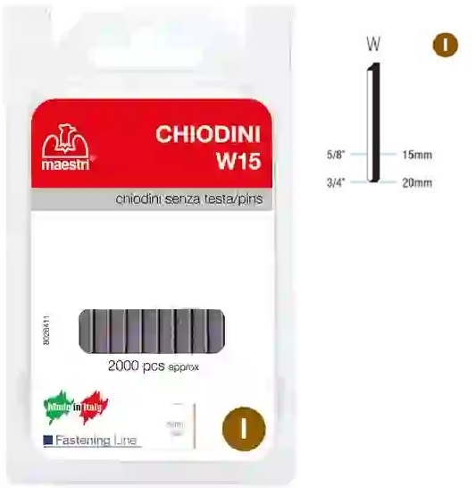 CHIODINI SENZA TESTA RO-MA W15 IN BLISTER