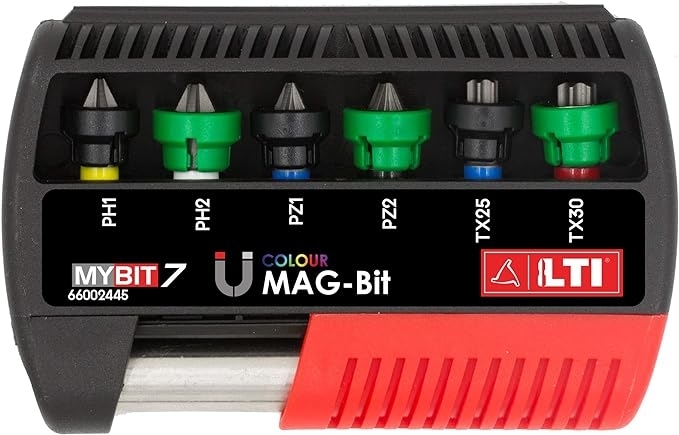 LTI 66002445 SET 7 INSERTI MAG-BIT 1/4X25 C/PORTAINS.