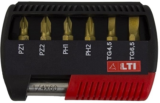 LTI SET 7 INSERTI TITANIO 1/4X25 C/PORTAINS.